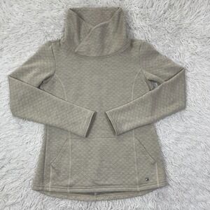 Kuhl Sweater Womens XS Dove Athena Pullover Quilted Cowl Neck Merino Wool Blend